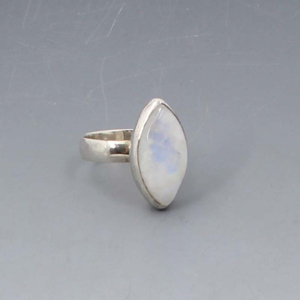 Oval Moonstone and Silver Ring UK